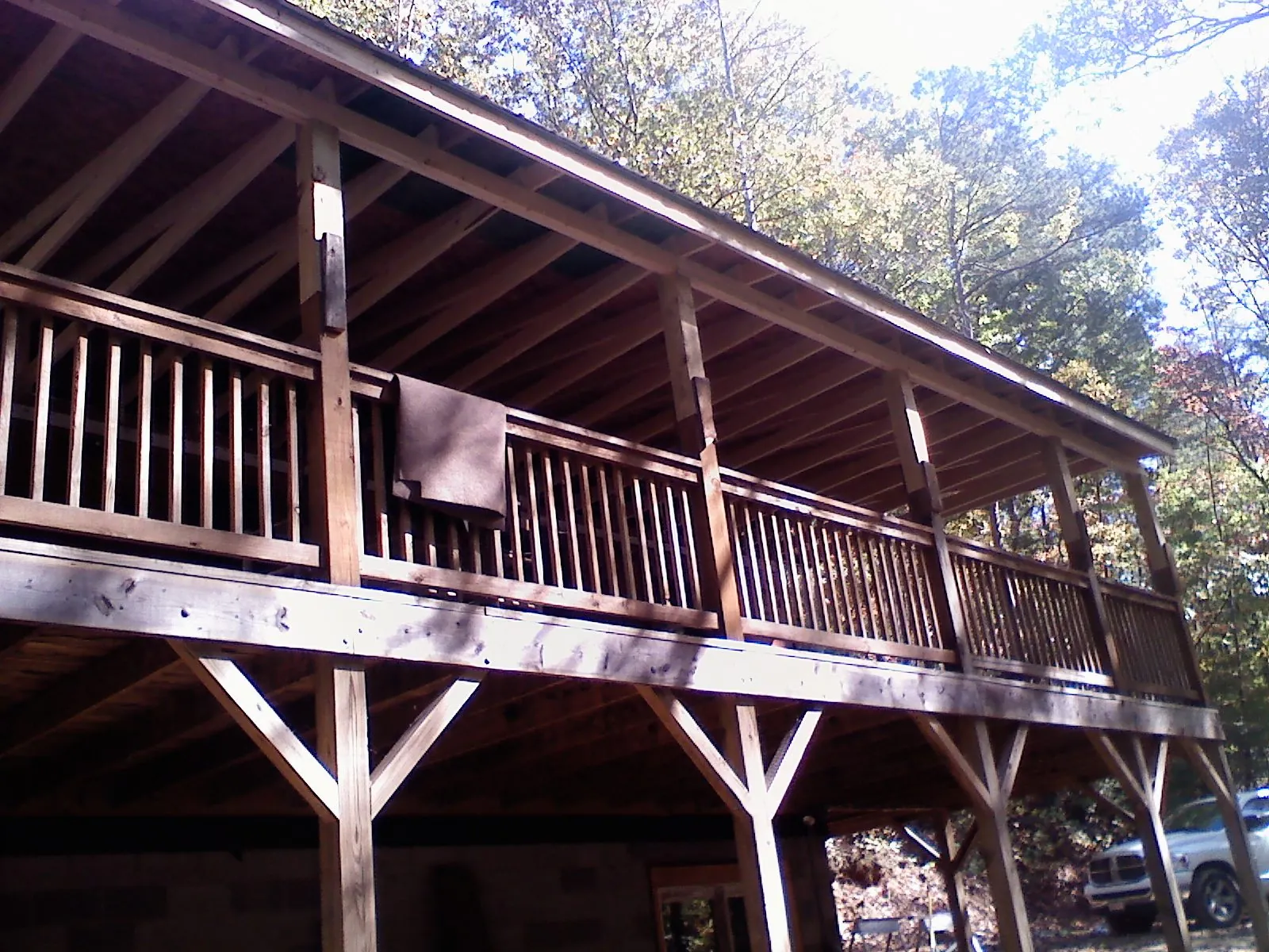 Timber framing under a new elevated porch and deck — Roof Leak Repair in Church View by Roofing Brothers